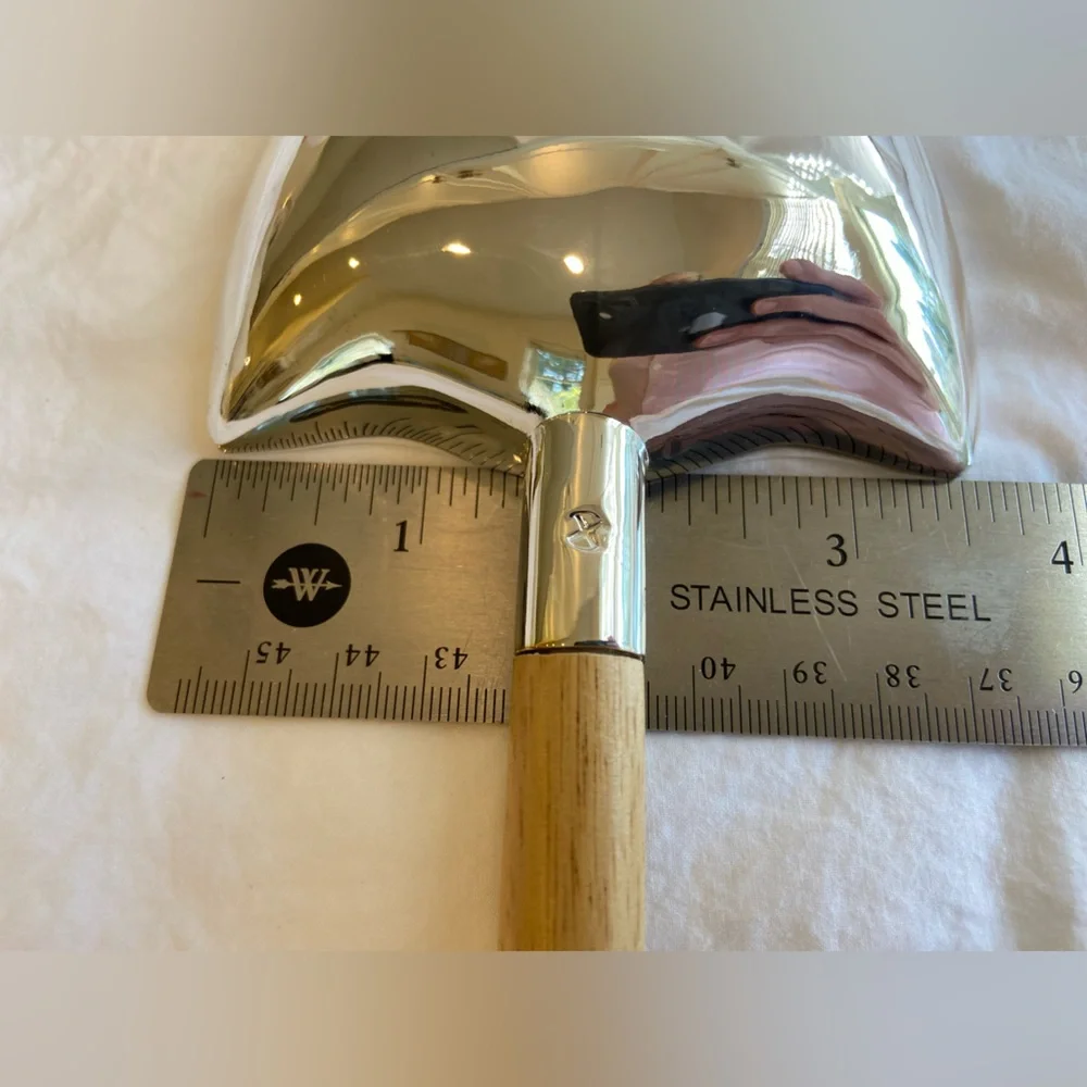 Godinger Salad Serving Set in Light Wood and Silver playful design shovel & Rake